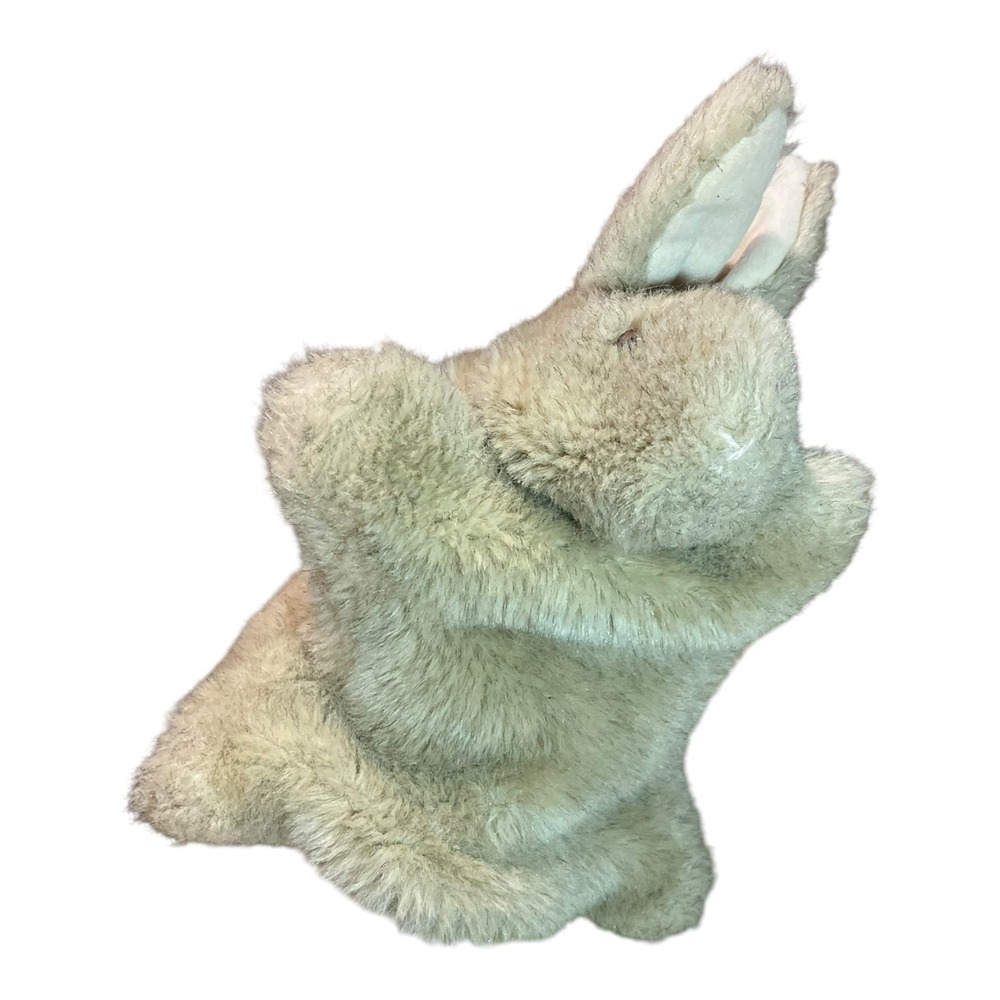 Vintage 1985 Charm Co Rabbit Hand Puppet Tan Faux Fur Plush Bunny Toy Korea